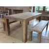 1.8m Reclaimed Elm Chunky Style Dining Table with 2 Backless Benches - 0